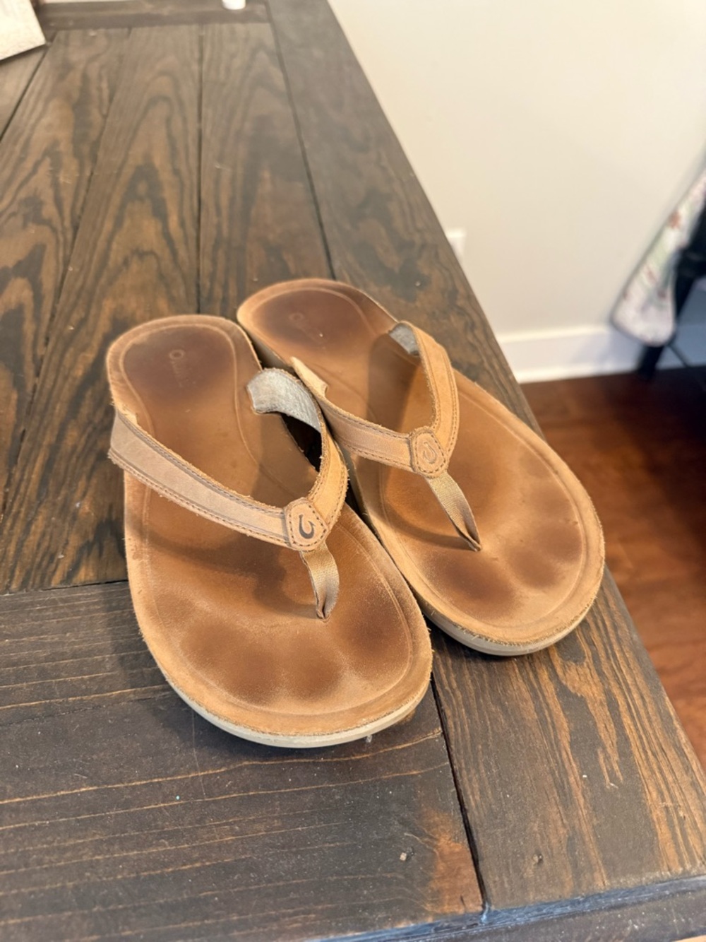 South shore OluKai Women's Tan Leather Sandals waterproof